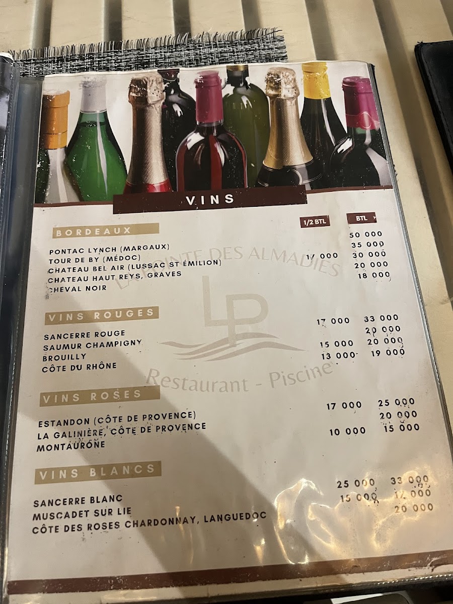 Menu Restaurant La Pointe Des Almadies-7